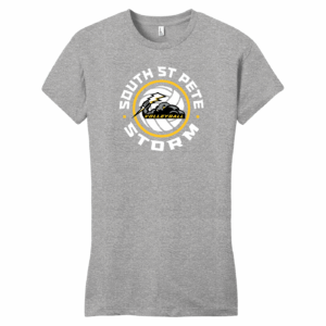 St. Pete Storm women's fitted tee, light heather grey